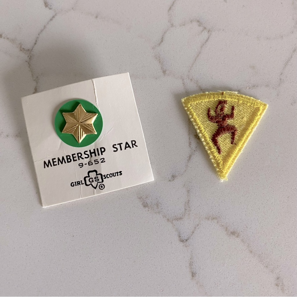 Vintage 1970’s Girl Scout Membership Pin and Participation Badge